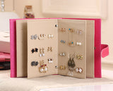 Portable Jewelry Organizer Earring Storage Book - Magenta