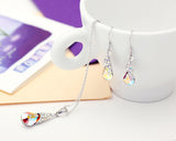 Teardrop Bling Crystal Jewelry Set - Color White