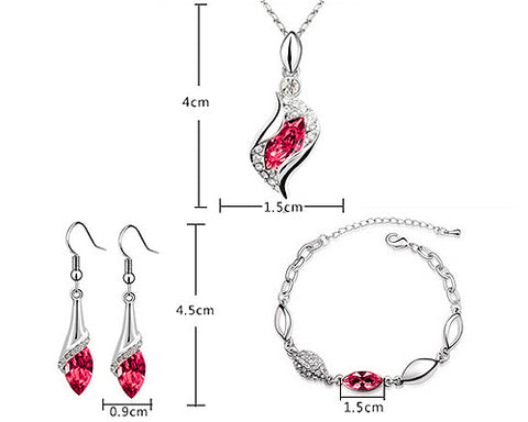Classic Series Crystal Jewelry Set - Red