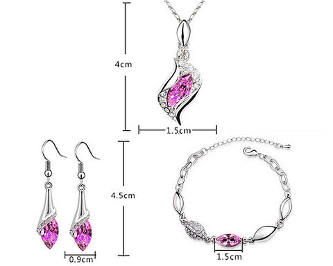 Classic Series Crystal Jewelry Set - Pink