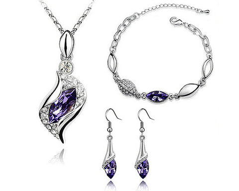 Classic Series Crystal Jewelry Set - Purple