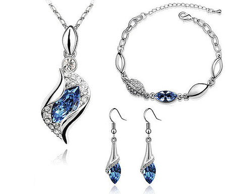 Classic Series Crystal Jewelry Set - Blue