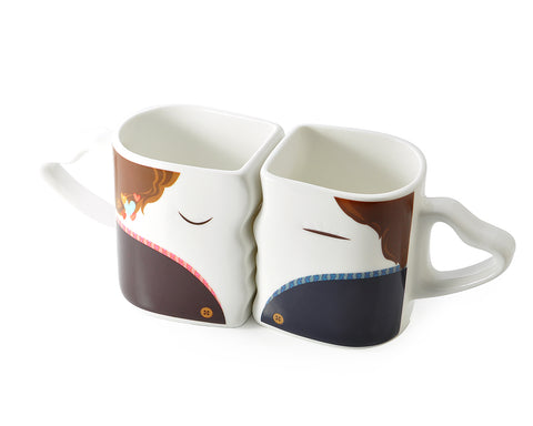 Sweet Kiss Series Color Changing Couple Coffee Mugs