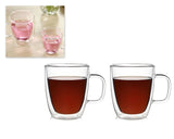 Double Walled Coffee Glasses with Handles Set of 2