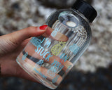 Korean Style 600ml Glass Water Bottle with Lid - Boy Logo