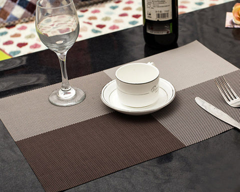 6 Pcs Colorful Insulated Stain Free Table Placemat - Brown