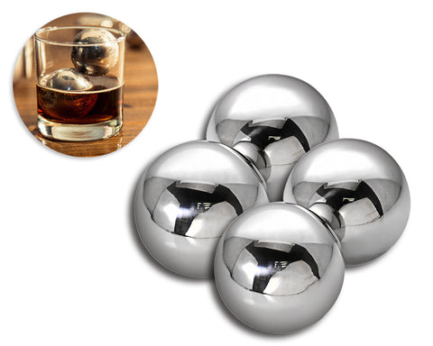 Stainless Steel Whiskey Rocks Stones Wine Beer Chillers - 40mm 4 Pcs