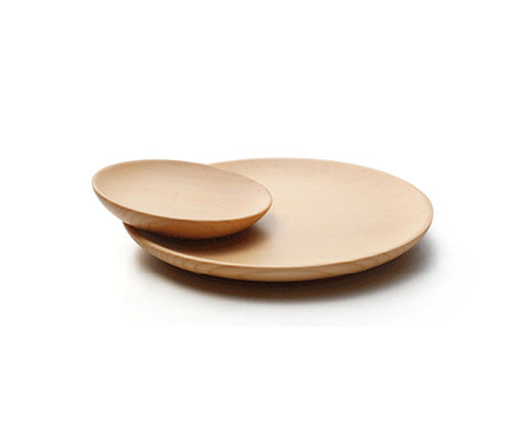 3 Pcs Round Shaped Wooden Plate