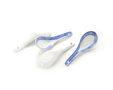 4 Pcs Chinese Style White Porcelain Blue Patterned Spoons