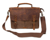 Vintage Canvas Satchel Messenger Bag for Men - Coffee