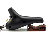 Handcrafted 12 Holes Alto C Ocarina - Black