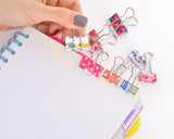 48 Pcs Assorted Color &amp; Patterned Binder Clips Set - 19mm and 25mm