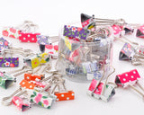 48 Pcs Assorted Color &amp; Patterned Binder Clips Set - 19mm and 25mm