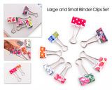 48 Pcs Assorted Color &amp; Patterned Binder Clips Set - 19mm and 25mm