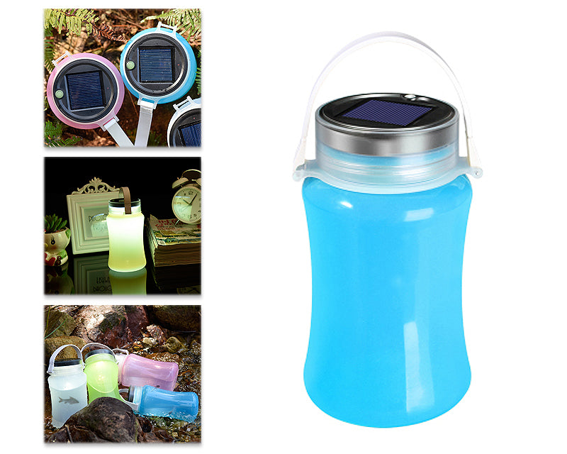 Solar Rechargeable Waterproof Outdoor Led Camping Tent Lamp - Blue