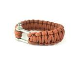 Survival Bracelet Strap with Stainless Steel U Shackle - Wolf Brown