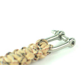 Survival Bracelet Strap With Stainless Steel U Shackle - Desert Camo