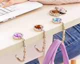 12 Pcs Colorful Folding Section Diamond Handbag Hook