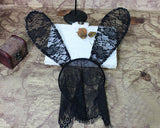 Sexy Rabbit Ears Headband with Lace Mask - Black