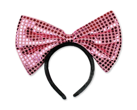 Party Costume Accessory Sequin-Sheen LED Flashing Bow Headband