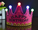 10 Pcs 5 Bulbs Happy Birthday Printed LED Crowns