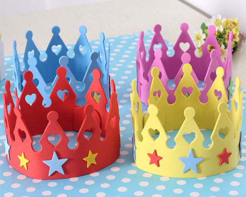 10 Pcs Birthday Party Sponge Crowns Set