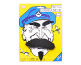 Self Adhesive Fake Mustaches and Eyebrow Set for Party - Black Police
