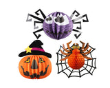 3 Pcs Halloween Party Decoration Round Paper Lantern - B