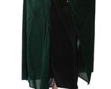 Halloween Party Costume Women's Crushed Velvet Hooded Cape - Green