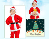 Child Boys Christmas Santa Claus Costume Suit Set