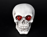 Halloween Decoration Terror Resin Skull Ornament w/ LED Light - Smooth