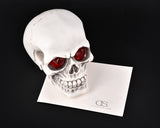 Halloween Decoration Terror Resin Skull Ornament w/ LED Light - Smooth