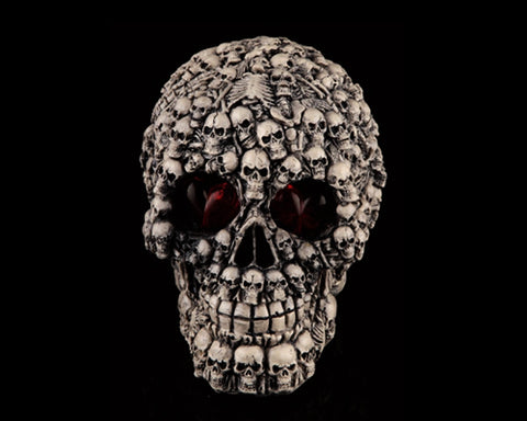 Halloween Decoration Terror Resin Skull Ornament w/ LED Light - Skull