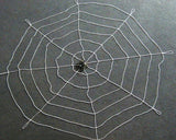 Halloween Party Decorations Bar 3.28ft Spider Web + Spider - White