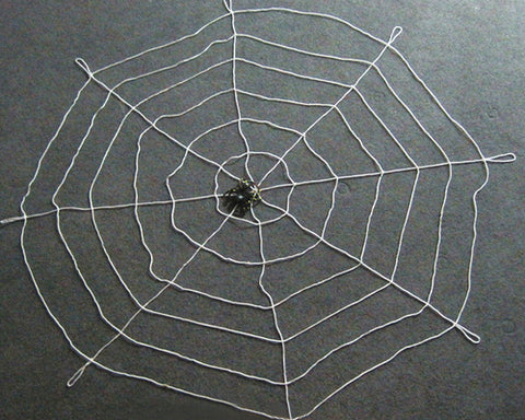 Halloween Party Decorations Bar 3.28ft Spider Web + Spider - White