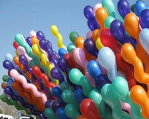100 Pcs Party Decoration Assorted Color Spiral Balloon Pack