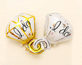 2 Pcs 18'' I Do Diamond Ring Mylar Balloon - Gold Silver