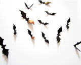 12 Pieces Bats Wall Stickers for Halloween Decoration