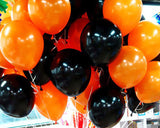 Black and Orange Latex Balloons Set with Air Pump for Halloween Party