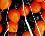 Black and Orange Latex Balloons Set with Air Pump for Halloween Party