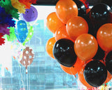 Black and Orange Latex Balloons Set with Air Pump for Halloween Party