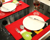 4 Pcs Santa Claus Christmas Dinning Table Placemat Set