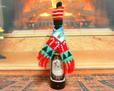 3 Pcs Christmas Winter Knitted Hat and Scarf Wine Bottle Cover