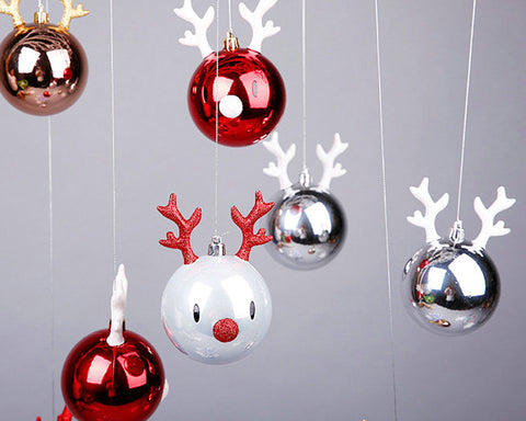 4 Pieces Reindeer Christmas Ball Ornaments