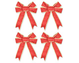 Christmas Party Decoration Ornaments 4 Pcs 10'' Glitter Bows