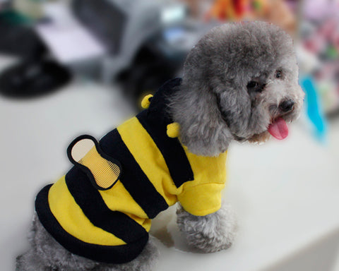 Animal Series Bee Costume Dog Hoodie Sweatshirt - Yellow and Black