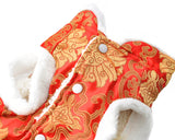 Chinese Traditional Style Dog Costume Pet Clothes - Red