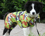 Camouflage Waterproof Dog Raincoat Poncho - Green