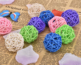 10 Pcs Woven Rattan Pet Ball with Bell Sound