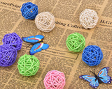 10 Pcs Woven Rattan Pet Ball with Bell Sound